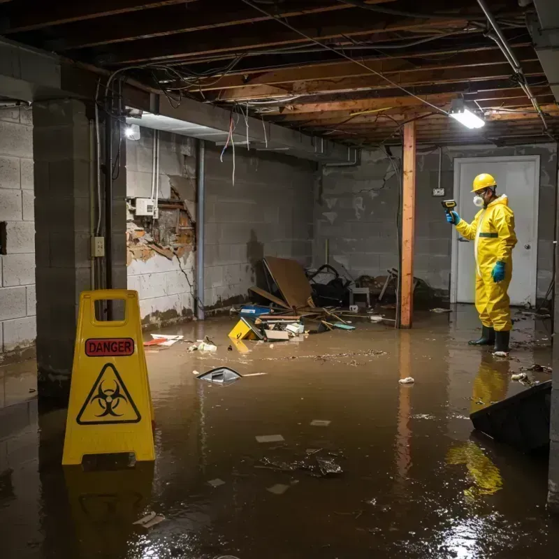 Flooded Basement Electrical Hazard in Hamilton, MO Property